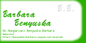 barbara benyuska business card